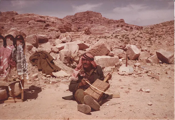 Abdullah playing the rababa